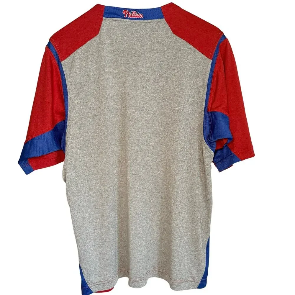 Vintage 90s Men's Medium Nike MLB Phillies Red Blue Baseball T-Shirt